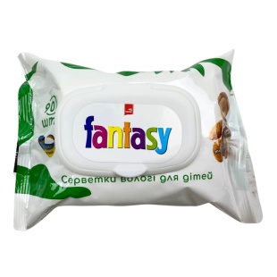Упаковка влажных салфеток, 90 штук, с ромашкой и Д-пантенолом, Fantasy Mini - интернет-магазин optom-k.com