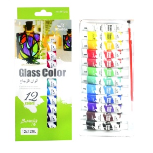 Краска для стекла, 12 цветов, 12 мл, "Glass Color", Bomeijia - интернет-магазин optom-k.com