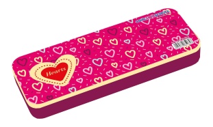 Пенал-контейнер, 20х8,3х2,7 см, 2 отделения, пластиковый, "Hearts", COOLFORSCHOOL - интернет-магазин optom-k.com
