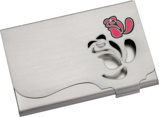 Визитница,  20 визиток, 9,3х6х0,8 см, металлическая, в упаковке, "Rose", CABINET - интернет-магазин optom-k.com