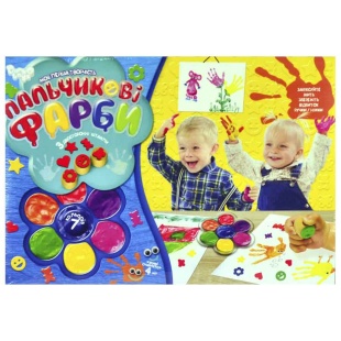 Краски пальчиковые, 7 цветов, 3 штампы, в коробке 3х19,5х28 см, Danko Toys - интернет-магазин optom-k.com