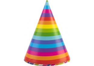 Колпаки, 6 штук, с резиновой лентой, ассорти дизайны, "Confetti Rainbow", MAXI - интернет-магазин optom-k.com