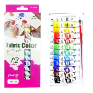 Краска для ткани, 12 цветов, 12 мл, "Fabric Color", Bomeijia - интернет-магазин optom-k.com