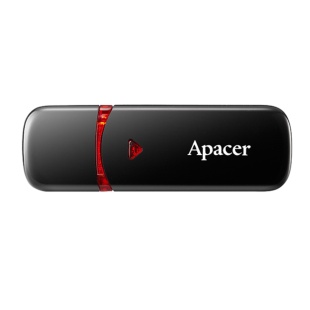 Флешка, 64 GB, USB 2.0, 56.05 x 18 x 8.5 мм, пластиковая, черная, APACER - интернет-магазин optom-k.com