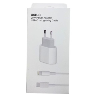 Зарядное устройство, USB-C-разъем, 3A, 5V, 20W, белый цвет, "Power Adapter" - интернет-магазин optom-k.com
