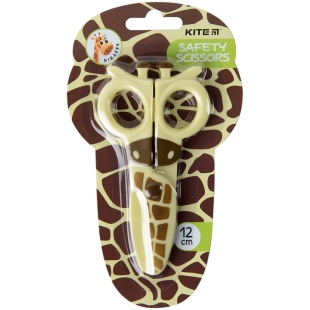Ножницы детские, 12 см, пластиковые, безопасные, для дошкольников, "Giraffe", KITE канцелярія - интернет-магазин optom-k.com