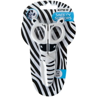 Ножницы детские, 12 см, пластиковые, безопасные, для дошкольников, "Zebra", KITE - интернет-магазин optom-k.com