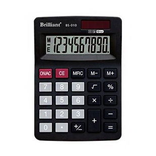 Калькулятор, 10 разрядов, 26х88х127 мм, солнечная + литиевая батарея, Brilliant - интернет-магазин optom-k.com