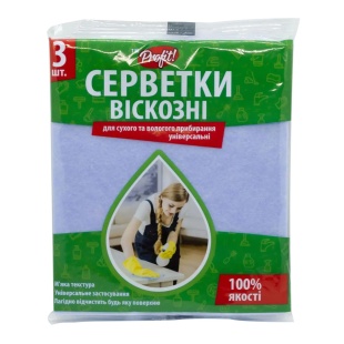 Упаковка салфеток вискозных, влагопоглощающих, 30х38 см, 3 шт, Profit - интернет-магазин optom-k.com