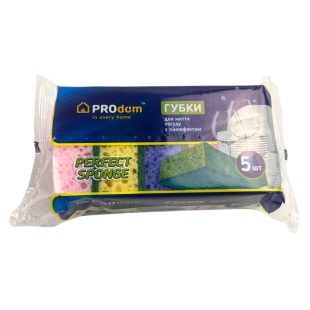 Губка для посуды, 3,5х6,5х9 см, 5 штук, "Perfect Sponge", Продом - интернет-магазин optom-k.com