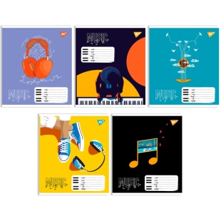 Тетрадь для нот, А5, 12 листов, "Colours of music", YES - интернет-магазин optom-k.com