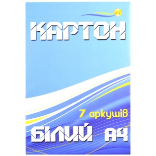 Картон белый, А4, 7 листов, 200-240 г/м2, односторонний, Тетрада - интернет-магазин optom-k.com