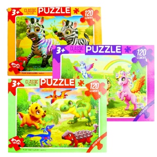 Пазл картонний, 120 елементів, пазл 23x16 см, у коробці 2,5x13x19 см, Danko toys - інтернет-магазин optom-k.com