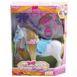 Конячка, в коробці з вікном 17.5 х 6 х 23 см, з аксесуарами, мікс, DIY TOYS - інтернет-магазин optom-k.com