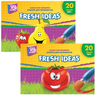 Альбом для малювання, на спіралі, А4, 20 аркушів, 100 г/м2, "Fresh Ideas", COOLFORSCHOOL - інтернет-магазин optom-k.com