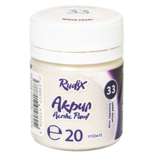 Фарба акрилова, 20 мл, біла перлина, "RUDIX", ГАММА'UA - інтернет-магазин optom-k.com