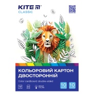 Картон кольоровий, А5, 10 аркушів, 10 кольорів, двосторонній, 190 г/м2, "Kite Classic", KITE канцелярія - інтернет-магазин optom-k.com