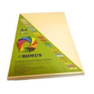 Бумага, А4, 80 г/м2, 100 листов, кремовый цвет, пастель, Romus - интернет-магазин optom-k.com