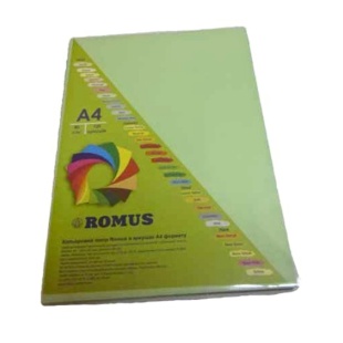 Бумага, А4, 80 г/м2, 100 листов, светло-зеленый цвет, пастель, Romus - интернет-магазин optom-k.com
