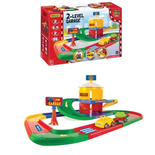Гараж, 2 этажа, 1 машинка с прицепом, в коробке 14х39х58 см, "Play Tracks Garage" - интернет-магазин optom-k.com