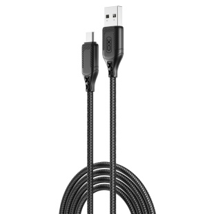 Кабель, 1 м, Micro - USB-A черный, "Zebra Series Braided", XO - интернет-магазин optom-k.com