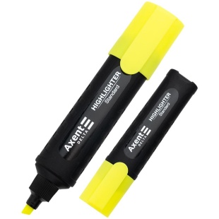 Маркер, 1-5 мм, клиноподібний, жовтий, Highlighter Standard, AXENT - інтернет-магазин optom-k.com