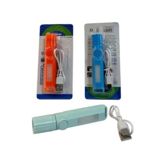 Фонарик, 2x10 см, пластиковый, USB, цветной, на планшете 6x14 см - интернет-магазин optom-k.com
