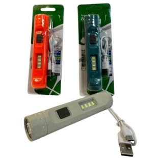 Фонарик, 3x13 см, пластиковый, USB, цветной, на планшете 6x18 см - интернет-магазин optom-k.com
