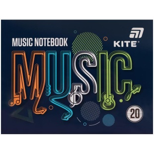 Тетрадь для нот, А5, 20 листов, Music, KITE канцелярия - интернет-магазин optom-k.com