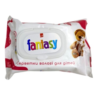 Упаковка влажных салфеток, 110 штук, с ромашкой и Д-пантенолом, Fantasy Mini - интернет-магазин optom-k.com