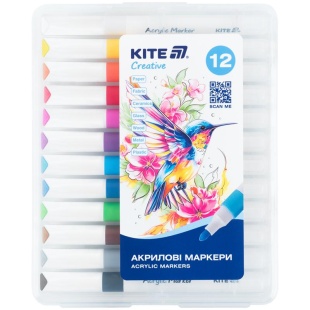 Набор маркеров, 12 штук, акриловые, Jumbo, Creative, KITE канцелярия - интернет-магазин optom-k.com