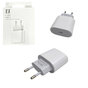 Зарядное устройство, TYPE-C, 3,1A, 20W, белый цвет "YESPLUS L-203" - интернет-магазин optom-k.com